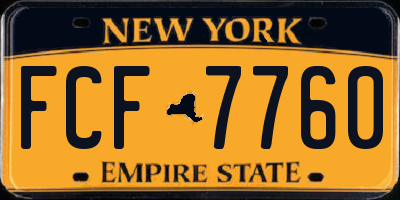 NY license plate FCF7760
