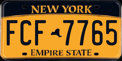NY license plate FCF7765