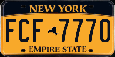 NY license plate FCF7770