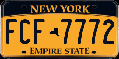 NY license plate FCF7772