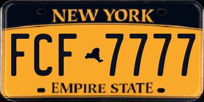 NY license plate FCF7777