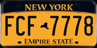 NY license plate FCF7778