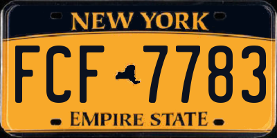 NY license plate FCF7783