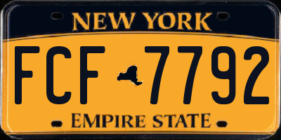 NY license plate FCF7792
