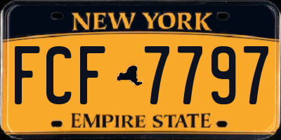 NY license plate FCF7797