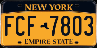 NY license plate FCF7803