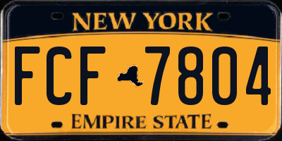 NY license plate FCF7804
