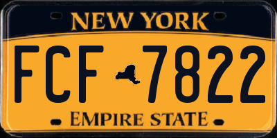 NY license plate FCF7822
