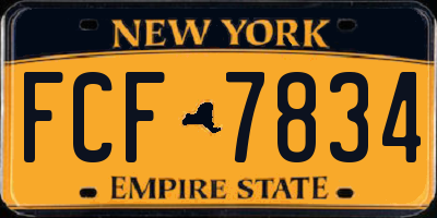NY license plate FCF7834