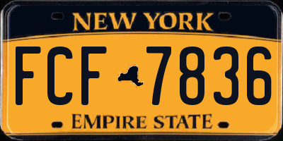 NY license plate FCF7836