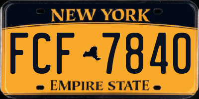 NY license plate FCF7840