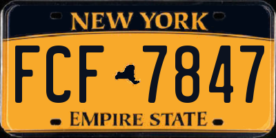 NY license plate FCF7847