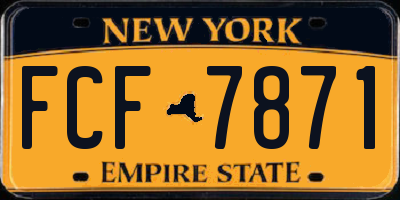 NY license plate FCF7871