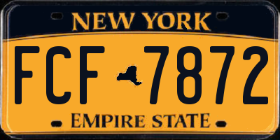 NY license plate FCF7872