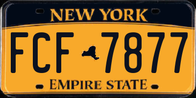 NY license plate FCF7877