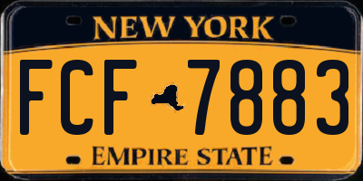NY license plate FCF7883