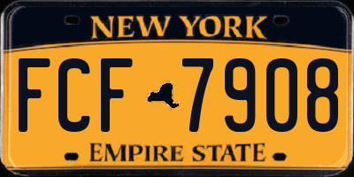 NY license plate FCF7908