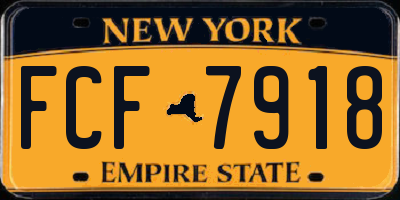 NY license plate FCF7918
