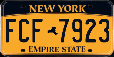 NY license plate FCF7923