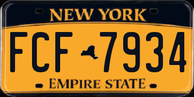 NY license plate FCF7934