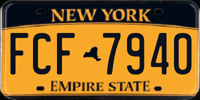 NY license plate FCF7940
