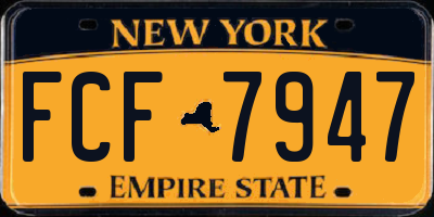 NY license plate FCF7947