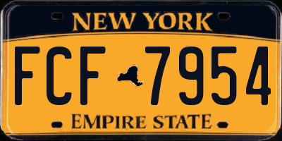 NY license plate FCF7954