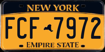 NY license plate FCF7972