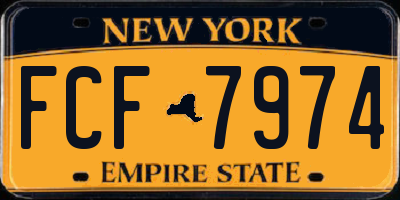 NY license plate FCF7974