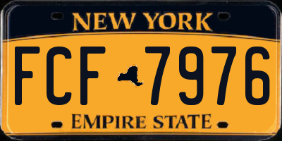 NY license plate FCF7976
