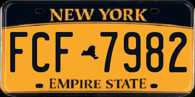 NY license plate FCF7982