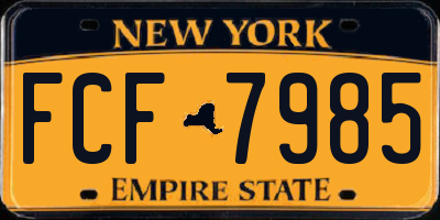 NY license plate FCF7985