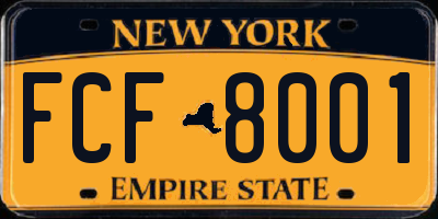 NY license plate FCF8001