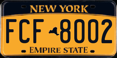 NY license plate FCF8002