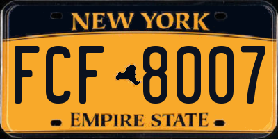 NY license plate FCF8007