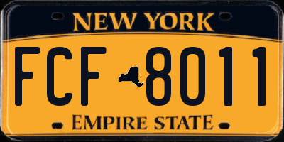 NY license plate FCF8011