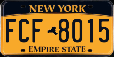 NY license plate FCF8015