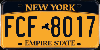 NY license plate FCF8017