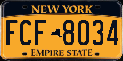 NY license plate FCF8034