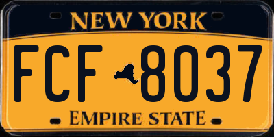 NY license plate FCF8037