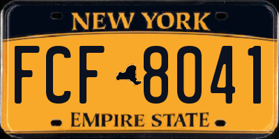 NY license plate FCF8041