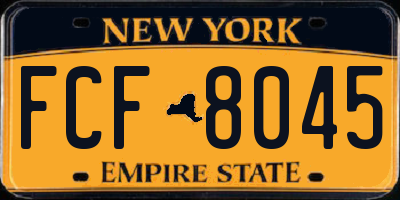 NY license plate FCF8045