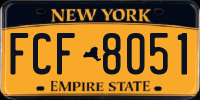 NY license plate FCF8051