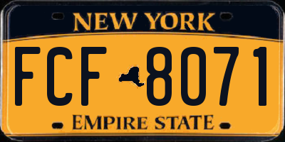 NY license plate FCF8071