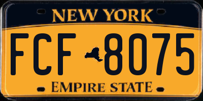 NY license plate FCF8075