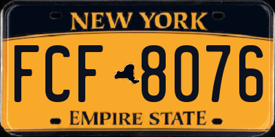 NY license plate FCF8076