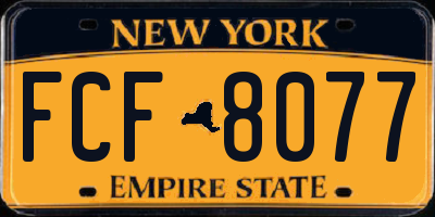 NY license plate FCF8077
