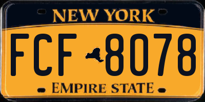 NY license plate FCF8078