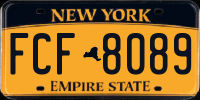 NY license plate FCF8089