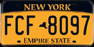NY license plate FCF8097